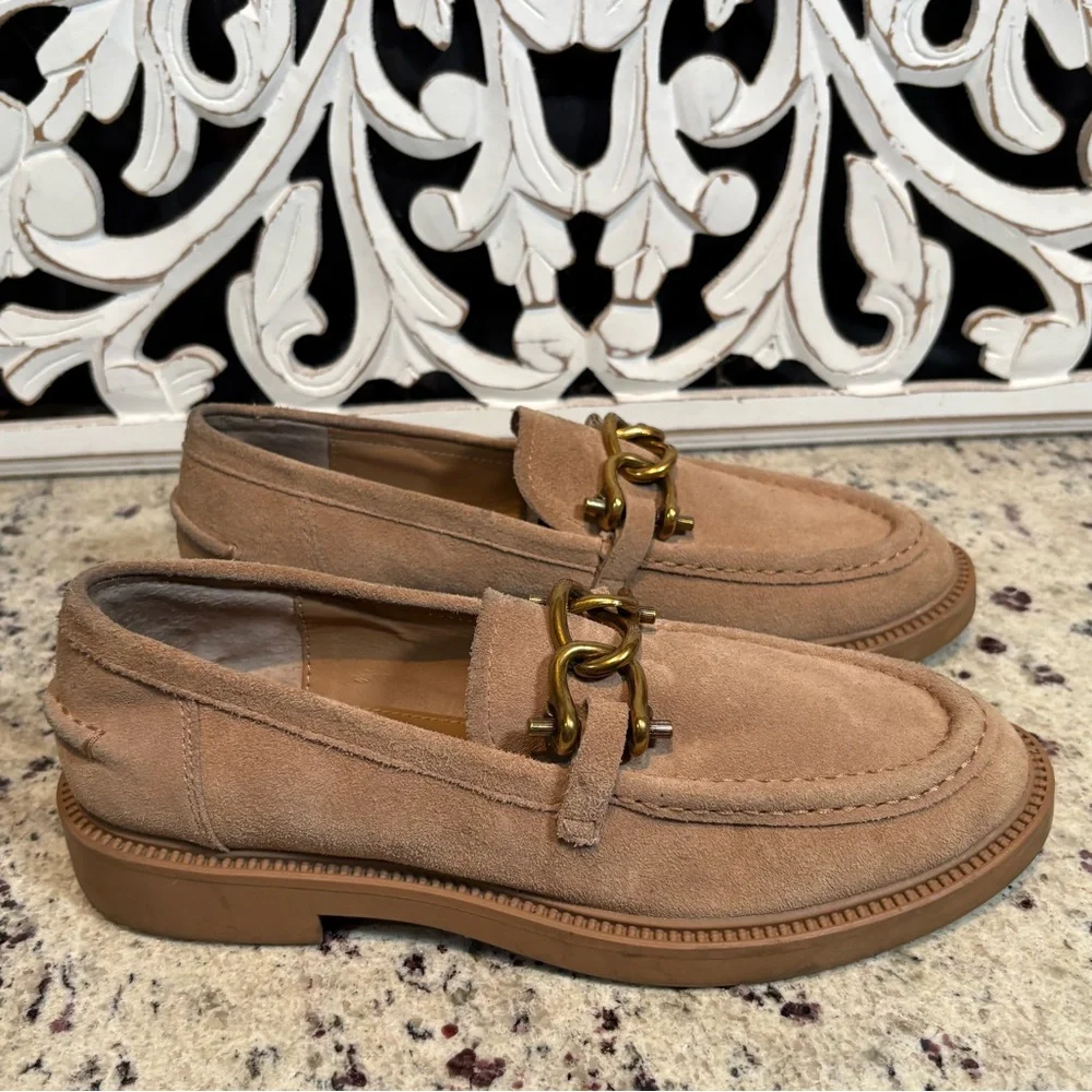 Steve Madden Karmine Suede Loafers Size 9 Tan